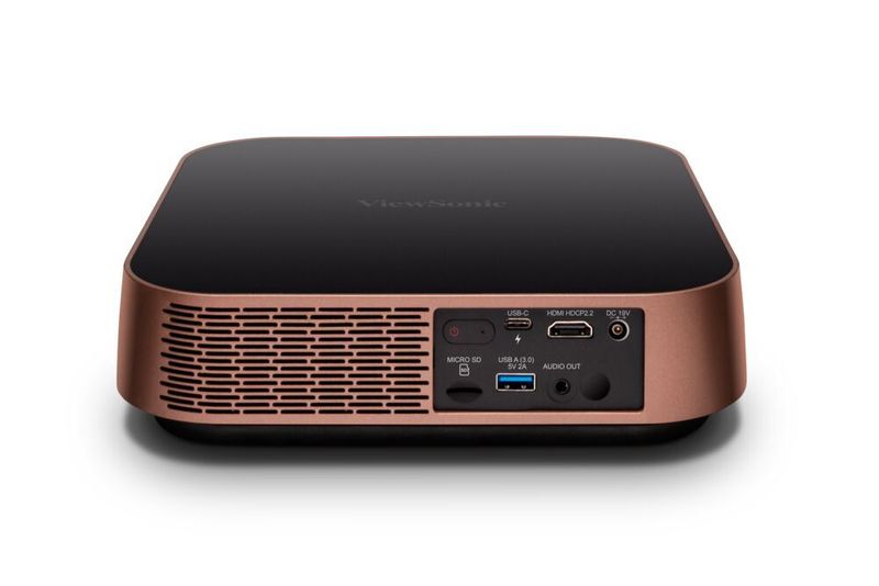 Zu den Anschlüssen zählt auch USB-C mit Power Delivery. Angeschlossene Mobilrechner können mit bis zu 45 Watt versorgt werden.  (Viewsonic)