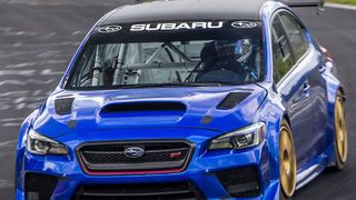 6:57,5 Minuten brauchte der modifizierte Subaru WRX STI, um den Nürburgring einmal zu umrunden. (Subaru)