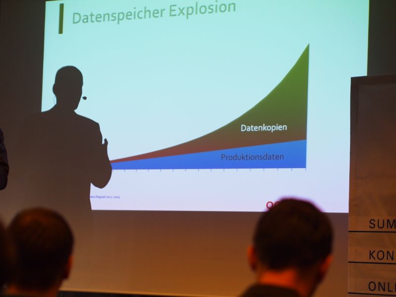 Ein altbekannte Übel der IT. Die Daten wachsen. Das wäre aber nicht so ein großes Problem, wenn nicht jeder dauernd immer wieder dieselben Daten kopieren würde. In der Spitze haben Analysten den Faktor 120 ermittelt. Aber auch 20 Kopien müssten nicht sein. Sparpotential! (Foto: Rainer Graefen)