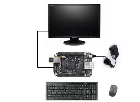 Beaglebone Black: als Desktop (Bild: TI / beagleboard.org)
