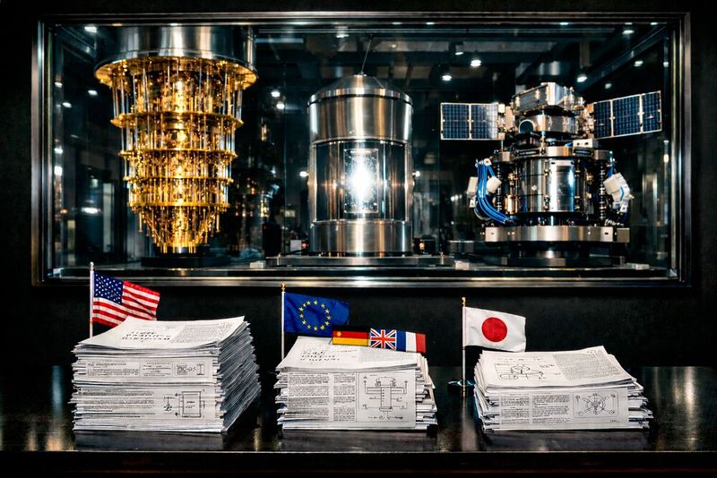 Die meisten internationalen Patente für Quantentechnologien werden in den USA angemeldet; Deutschland belegt weltweit den 5. Platz mit steigendem Anteil.(Bild:  GPT-Image / KI-generiert)