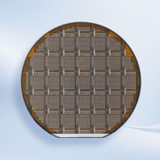 Bild 1: Ein prozessierter 150-mm-Wafer in GaN-on-Si-Technologie(Bild:  Infineon)