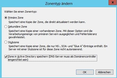 Abbildung 6: Nach der Installation von Active Directory muss die DNS-Zone in das AD integriert werden. (Joos)