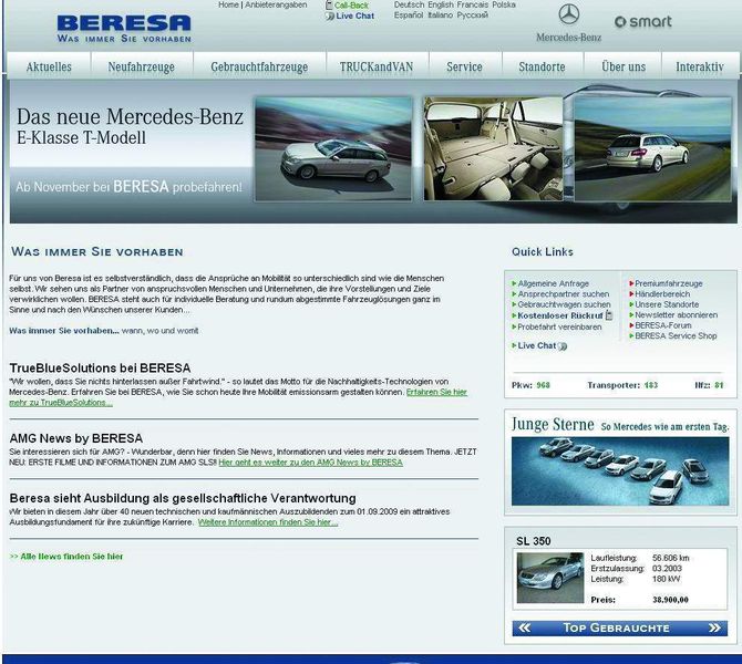 Für www.beresa.de ständig etwas Neues einfallen. Beispielsweise einen Live-Chat, in dem zwei Mitarbeiter nicht nur Fragen zu Fahrzeugen beantworten, sondern auch Auskunft über alle anderen Geschäftsbereiche des Autohauses geben. (Archiv: Vogel Business Media)