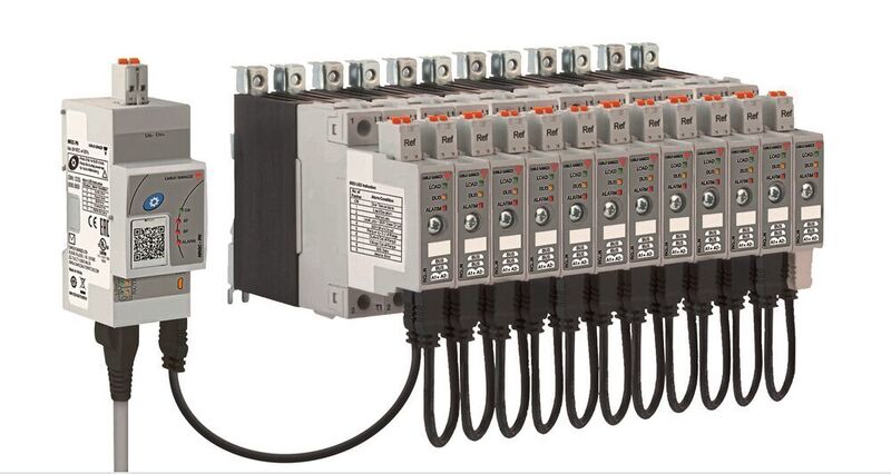 Das NRG ist ein Subsystem, das aus einer oder mehreren BUS-Ketten besteht, die über die Kommunikationsschnittstelle mit der Hauptsteuerung oder der SPS in der Maschine interagieren. Die NRG-Buskette kann maximal 32 NRG-Halbleiterrelais enthalten. (Carlo Gavazzi)