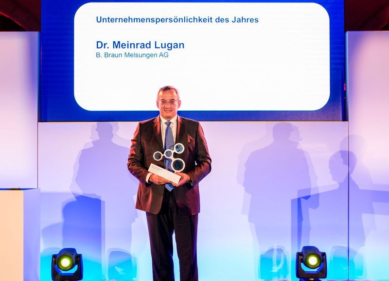 Wurde für sein außerordentliches Engagement in der Kategorie „Unternehmenspersönlichkeit“ gewürdigt: B. Braun-Vorstand Dr. Meinrad Lugan. (GS1)