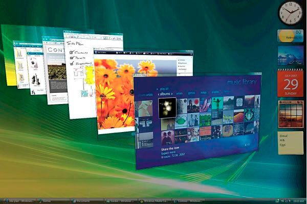 Die in Windows Vista eingeführte grafische Nutzeroberfläche 