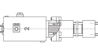 Hydraulikzylinder und Klemmeinheit bilden eine Einheit, die bei entsprechender Auslegung die Kolbenstange des Zylinders sicher fixiert und ohne hydraulischen Druck hält.  (Hydropneu)