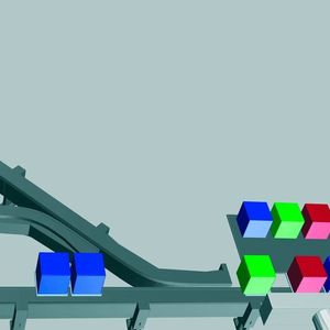 Die Weiche des Acopostrak ermöglicht, Massenprodukte wie Sechserpacks, individuell mit unterschiedlichen Geschmacksrichtungen in Echtzeit zusammenzustellen.