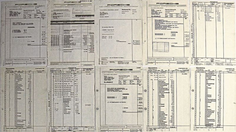 Wer hätte damals gedacht, dass ein paar Reparaturrechnungen irgendwann fast 18.000 Euro wert sein würden? O. k., diese sind halt von einem Porsche 917. (Bild: Seidel)