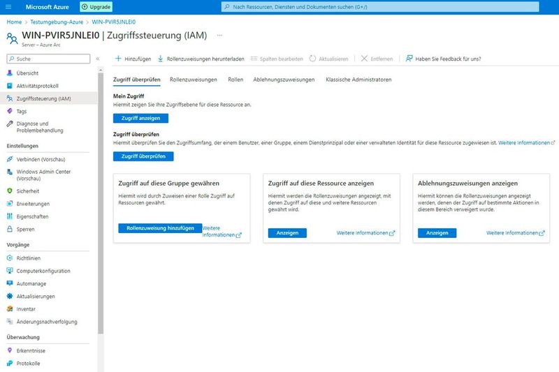 Der Zugriff auf über Azure Arc angebundene, lokale Server lässt sich mit Azure Identity Access Management (IAM) absichern. (Bild: Joos - Microsoft)