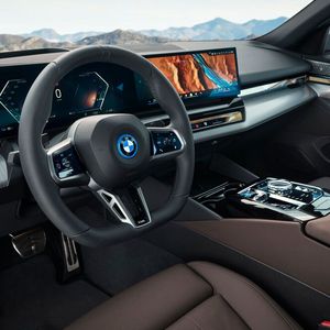 Die Armaturen werden auf einer leicht gebogenen, verglasten Fläche dargeboten – wie inzwischen bei fast allen BMW-Modellen.(Bild:  BMW)