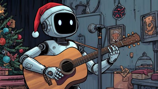 Wenn der KI-Chatbot auf einfache Prompts unter anderem den vollständigen Text von „Es schneit“ und „In der Weihnachtsbäckerei“ von Rolf Zuckowski ausspielt, sieht nicht nur die Gema Verwertungsgesellschaft das als Problem an.(Bild:  Canva / KI-generiert)