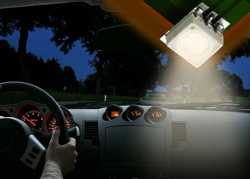 Lichtstark: Aktuelle LEDs wie die Advanced Power TopLED von Osram OS bieten eine hohe Lichtleistung, die sie für den Einsatz im Automobilmarkt prädestinieren, etwa als Innenbeleuchtung oder in kombinierten Rückleuchten (Archiv: Vogel Business Media)