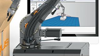 Robolink DCi – unter diesem Namen hat Igus ein komplettes Automatisierungspaket bestehend aus Roboterarm, Steuerung und intuitiver Bedienung im Programm.  (Igus)