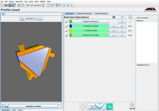 The new software solution enables maximum flexibility and process automation in insert grinding.(Source:  Anca)