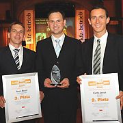 Nachwuchskräfte für die Kfz-Branche zeichnet alljährlich der Junior Award aus. Aufs Treppchen schafften es in diesem Jahr (v.li.) Sven Brust aus Pirna (Platz 3), Andreas Peter, Nordhausen und Carlo Jesse aus Ibbenbüren (Platz 2). (Archiv: Vogel Business Media)