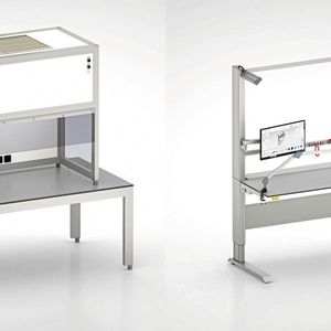 Qu'il s'agisse de postes de travail compatibles salle blanche, de cabines à flux laminaire sous forme de montants de table, ou de tentes salle blanche tout entières : item propose différentes solutions pour salle blanche, parfaitement adaptées aux besoins divers de ses clients. (Source :  item)