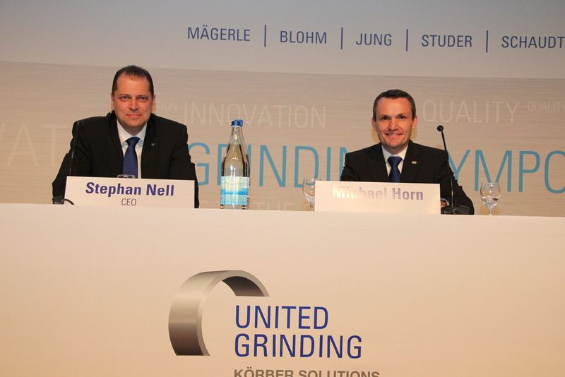 CEO Stephan Nell (li.) und COO Michael Horn standen bei der Pressekonferenz der United Grinding Group AG Rede und Antwort. (Bild: Kroh)