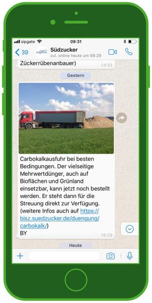 Die Anbauer können direkt und einfach auf ihrem Feld Bilder aufnehmen und diese schicken oder erhalten Infos direkt auf ihr Smartphone (MessengerPeople)