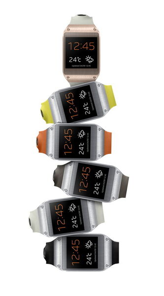 Die Smartwatch Samsung Galaxy Gear kann sich mit einem Samsung-Galaxy-Smartphone verbinden. So können Anrufe, E-Mails und vieles mehr vom Armgelenk aus getätigt werden. (Bild: Samsung)