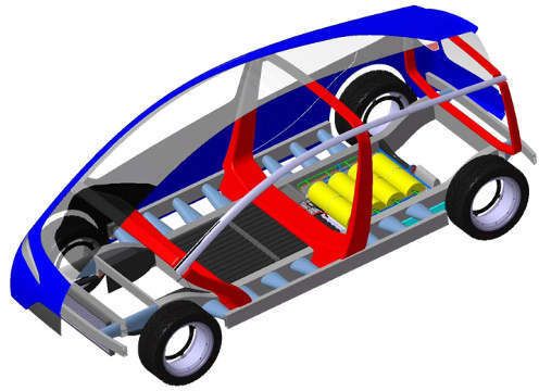Das Institut für Fahrzeugkonzepte des Deutschen Zentrums für Luft- und Raumfahrt hat zwar kein Auto aber dafür ein Karosseriekonzept entwickelt, in das sich hervorragend ein Elektroantrieb integrieren lassen soll. (Archiv: Vogel Business Media)