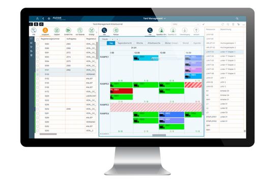 Intuitive Zeitfensterplanung durch Rampenzuordnung per Drag-and-drop. Intuitive Zeitfensterplanung durch Rampenzuordnung per Drag-and-drop.