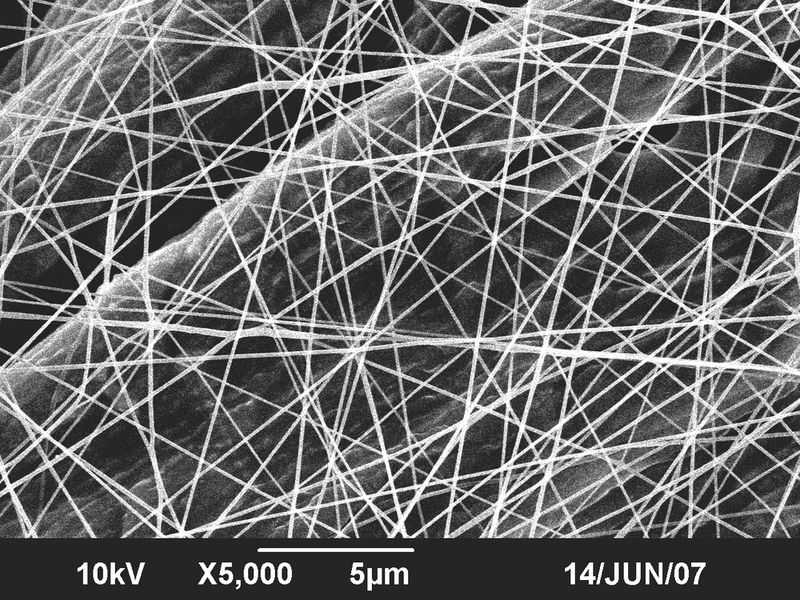 Die Nanofasern besitzen einen Durchmesser von 70 bis 150 nm (ca. 1/1000 eines menschlichen Haares). (Bild UAS) (Archiv: Vogel Business Media)