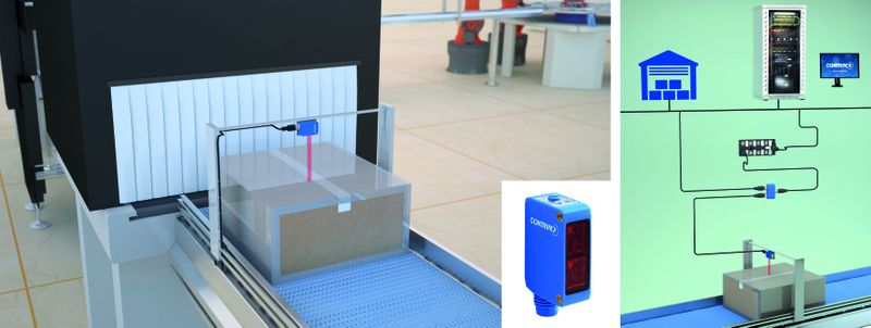 Fotoelektrische DMS-Smart-Sensoren von Contrinex detektieren u. a. Überhöhen von Paketen auf Förderbändern. (Bild: Contrinex Sensor GmbH)