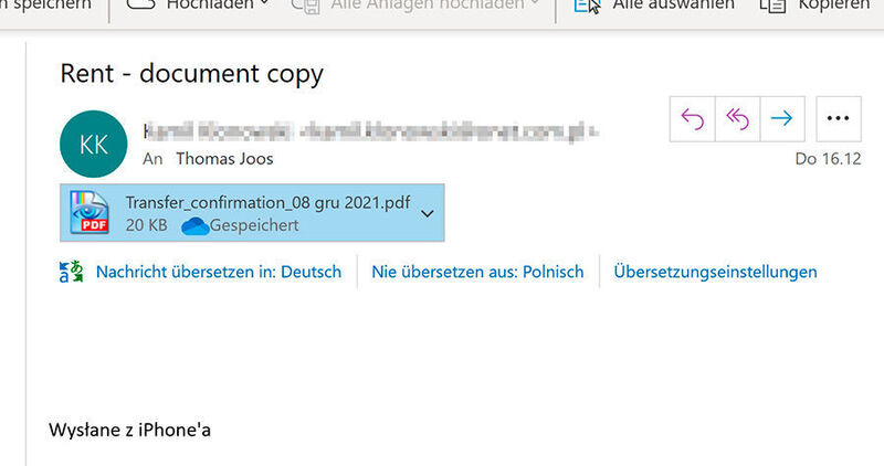 In OneDrive gespeicherter Dateianhang.  (Joos)