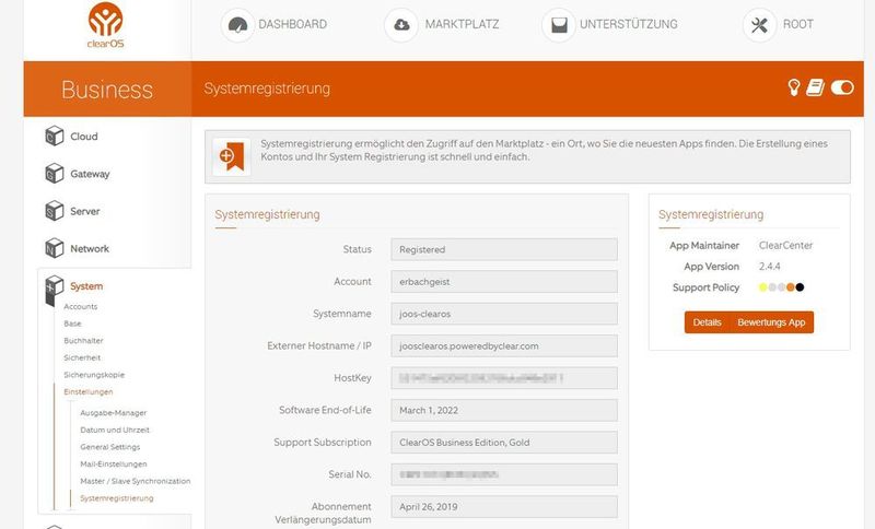 Im Dashboard werden die einzelnen Server-Dienste angezeigt und können verwaltet werden. (Clear / Joos)