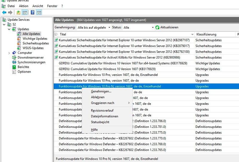 WSUS kann Patches für Windows Server 2016 zentral im Netzwerk verteilen. (Th. Joos)