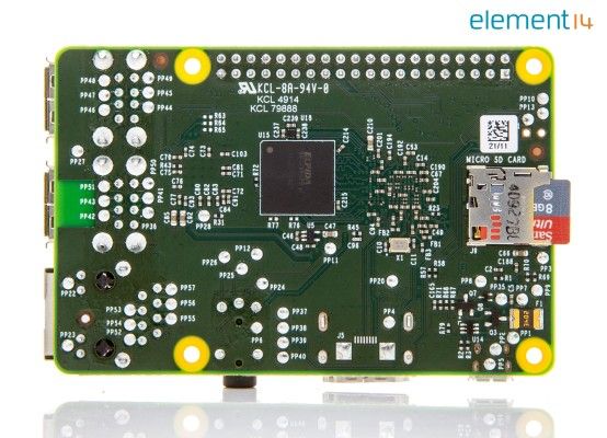 Raspberry Pi 2: Sechsfache Leistung dank Vierkern-Broadcom-Chip BCM2836 (Bild: Farnell)
