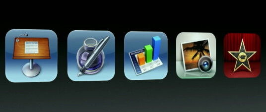Künftig bei allen iOS-7-Geräten kostenlos mit an Bord: Die drei iWork-Apps Keynote, Pages und Numbers sowie die Kreativ-Tools iPhoto und iMovie. Alle liegen bereits als 64-Bit-Versionen vor. (Bild: Apple)