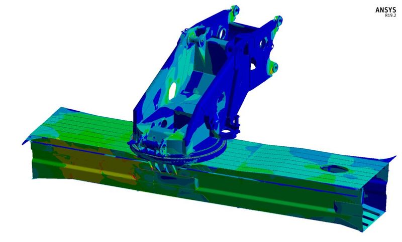 Dabei werden Drehbühne, Drehwälzlager und Unterwagen gekoppelt. (Bild: Liebherr-Werk Ehingen)