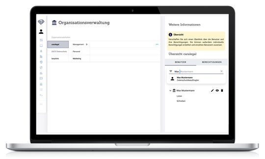 (Der Einsatz von caralegal reduziert den Organisationsaufwand im Datenschutzmanagement. (Bild: caralegal))