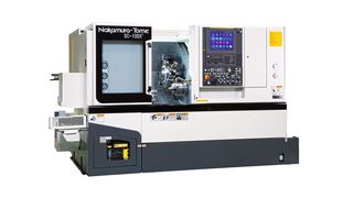 Hochproduktives Raumwunder: Nur 2 x 3 m baut die Nakamura Tome SC-100X2 und ist dank X/Z-Gegenspindel gleich schnell wie ein grösser bauendes Dreh-Fräszen­trum mit zwei X/Z-Revolvern.  (Bild: Walter Meier Fertigungslösungen)