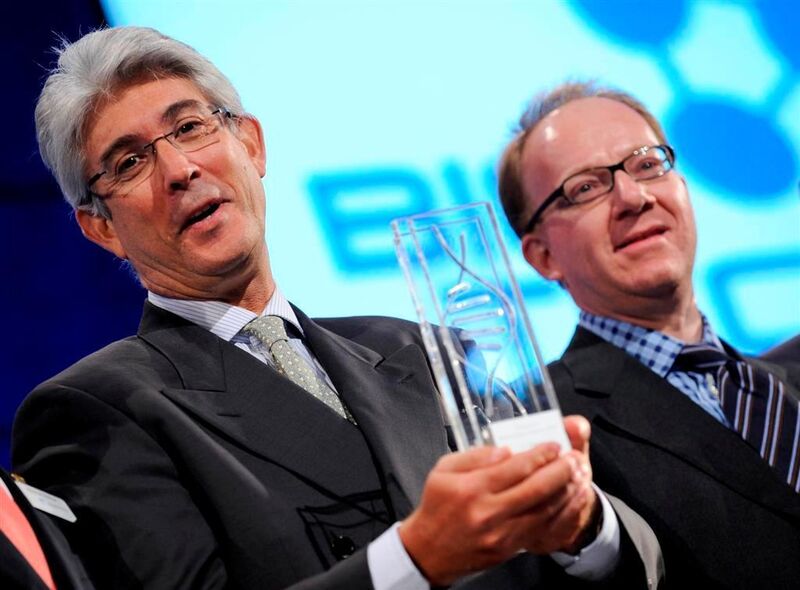 Jack Barbut, CEO von NovImmune, und Dr. Luca Bolliger, Director Business Development freuen sich über Ihre Auszeichnung mit dem renommierten European Biotechnica Award  (Bild: Deutsche Messe)