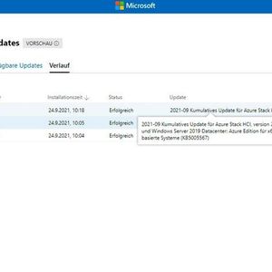 Überprüfen der aktuellen Updates im Windows Admin Center.