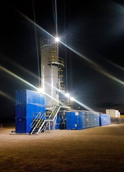 One of the five successfully installed and commissioned modular polymer injection units in Argentina.  (BASF)