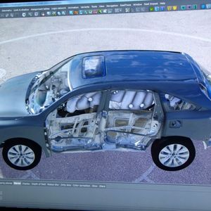 Crashsimulationsdaten in der Delta-Gen 3D-Vidualisierungssoftware aufbearbeitet.