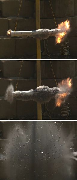 Das sind Aufnahmen einer Rohrexplosion, die von einer Kamera des Typs Phantom T4040 von HS Vision aufgenommen wurden. (Bild: HS Vision)