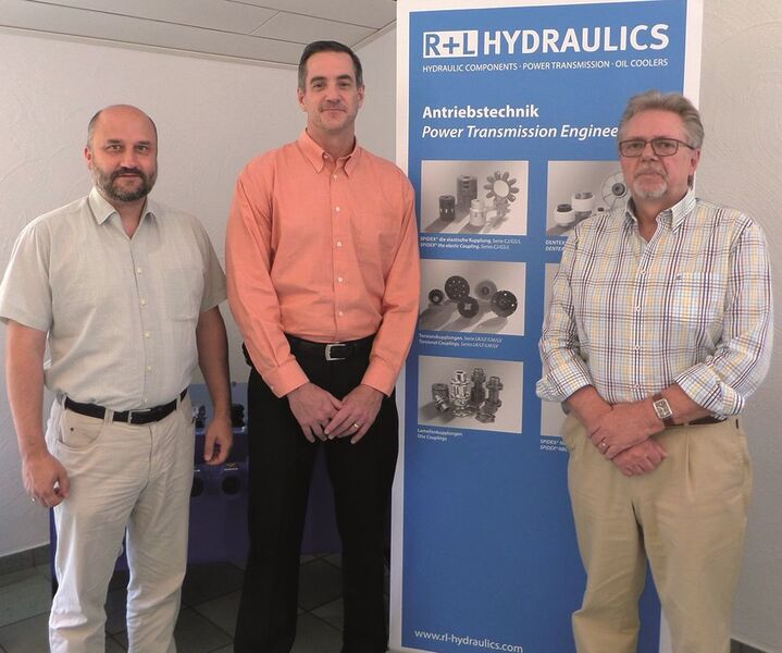 Die neue bzw. erweiterte Geschäftsleitung von R+L Hydraulics (v.l.): Dr. Peter Jaschke , Mathew W. Happach und der zum 31. Dezember 2016 in den Ruhestand ausscheidende bisherige Geschäftsführer Lothar Gädtke. (R+L Hydraulics GmbH)