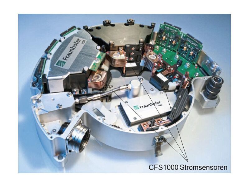 Bild 6: Umrichtermodul mit kundenspezifischem AMR-Stromsensor. (Fraunhofer IISB)