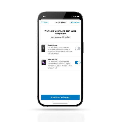 Smartphone und Display lassen sich auch parallel für die Lock-Funktion aktivieren.(Bild:  Bosch)