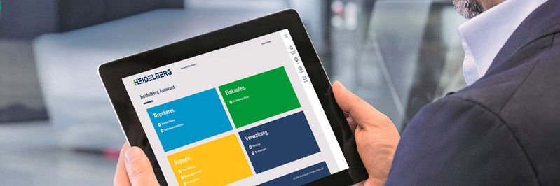Mit dem Heidelberg Assistant bietet das Unternehmen eine Digitalisierungslösung, die die Kunden-Lieferantenbeziehung auf eine völlig neue Grundlage stellen will.(Bild:  Heidelberg)