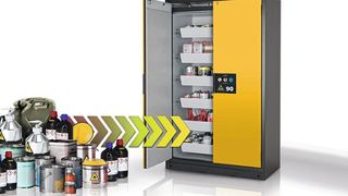 Wie Gefahrstoffe sicher gelagert werden, steht in der TRGS 510. Asecos hilft dabei, die Regeln bezüglich Sicherheitsschränken umzusetzen (Symbolbild). (Asecos)