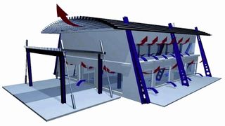 Die Luft wählt stets den Weg des kleinsten Widerstandes: Sie dringt über die Türen und Tore ein und zieht über undichte Stellen an Türen, Fenstern sowie Dächern wieder nach außen ab. Die Folge ist Zugluft im Halleninnern. Bild: Thermoscreens (Archiv: Vogel Business Media)