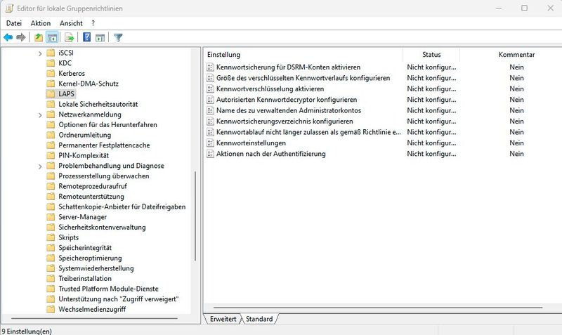 Für LAPS hat Microsoft in Windows 11 23H2 neue Richtlinien eingeführt, die durch Security Baselines konfiguriert werden können. (Bild: Microsoft / Joos)
