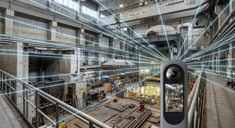 Exemplarische Darstellung eines Atomkraftwerks mit einer 360-Grad-Kamera.   (Bild:  Immersight GmbH)